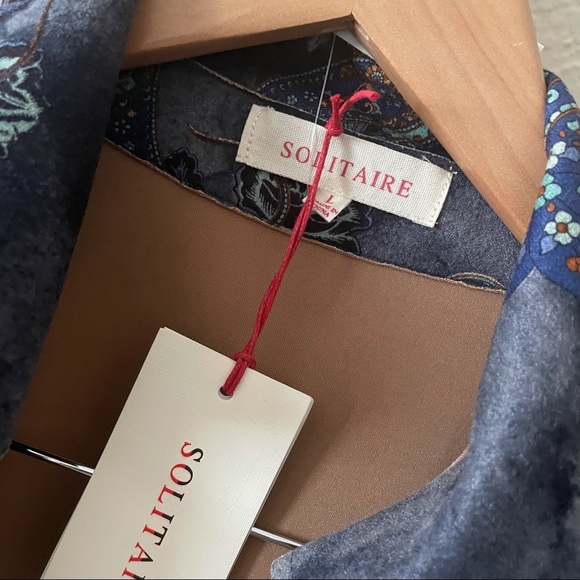 Anthropologie Solitaire Faux Suede Floral Paisley Trench Coat - Picture 3 of 11